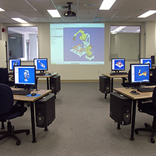 Empty room with computers